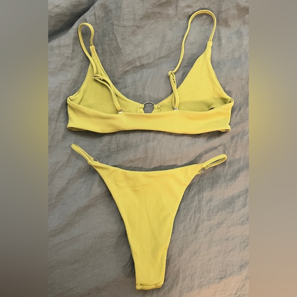 Chartreuse Ribbed Bikini - Picture 2 of 2